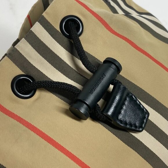 BURBERRY Hand Bag check purse Pouch Nylon Beige - Picture 4 of 13